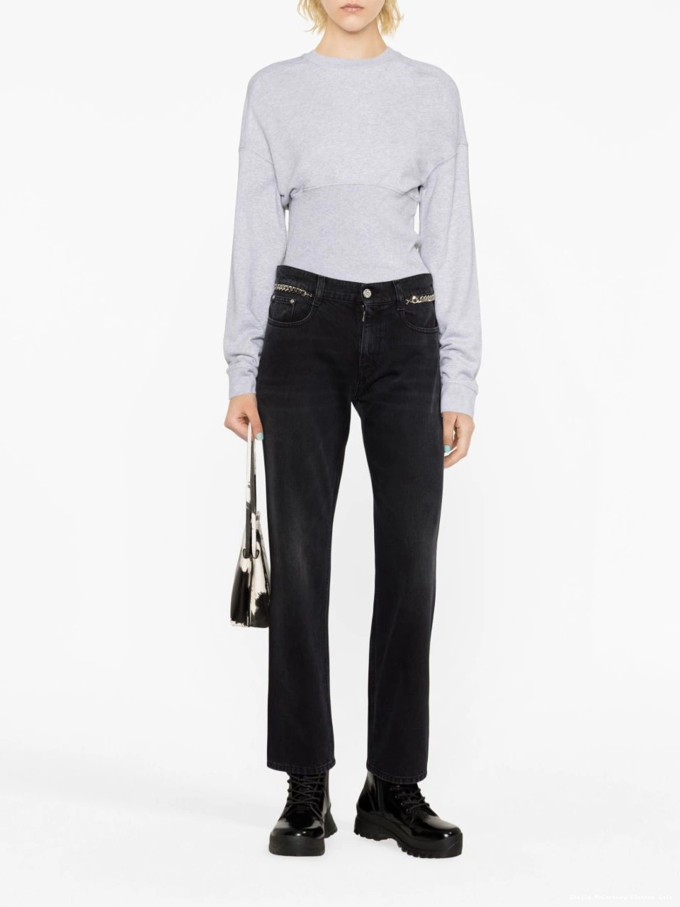 Cheap Stella chain-embellished McCartney slim-leg jeans Falabella Women 0728